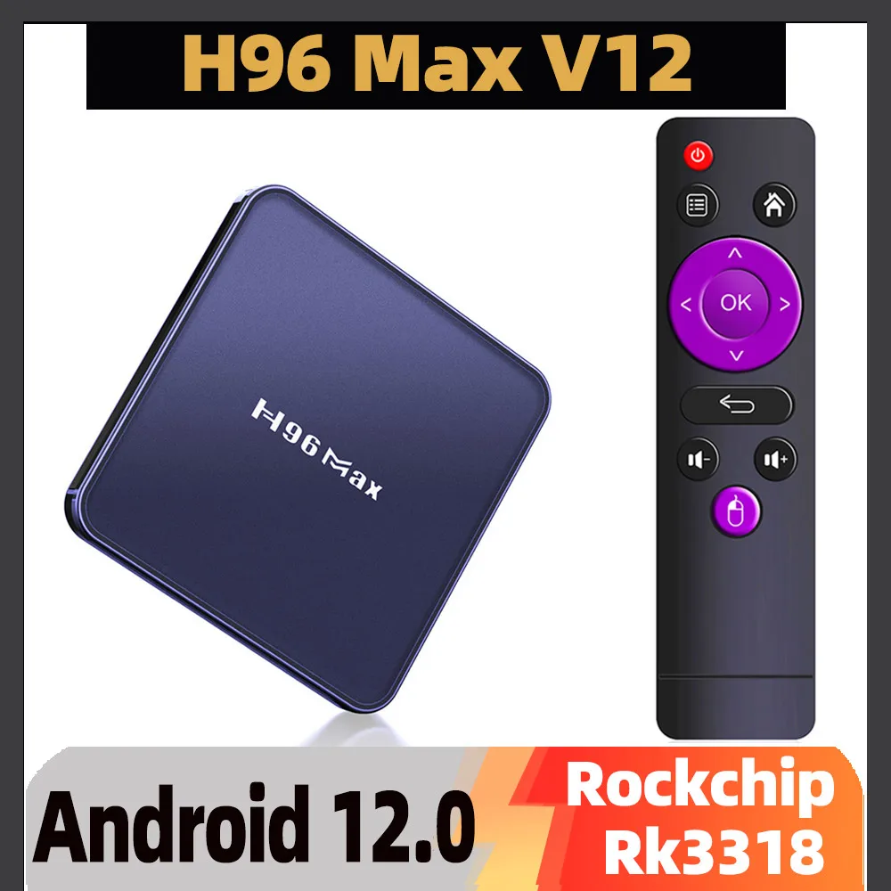 

ТВ-приставка H96 MAX V12, Android 12, 4 + 64 ГБ, 1080p, 4K, 60 кадров/с