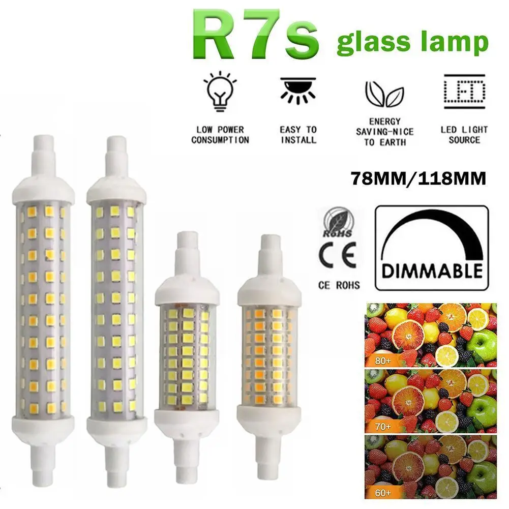 

Super Bright Dimmable 20W 40W R7S LED Corn Bulbs 78mm Replace 220V 110V Lamp 118mm Halogen Light Led Floodlight R7s Cob Lig D6G2