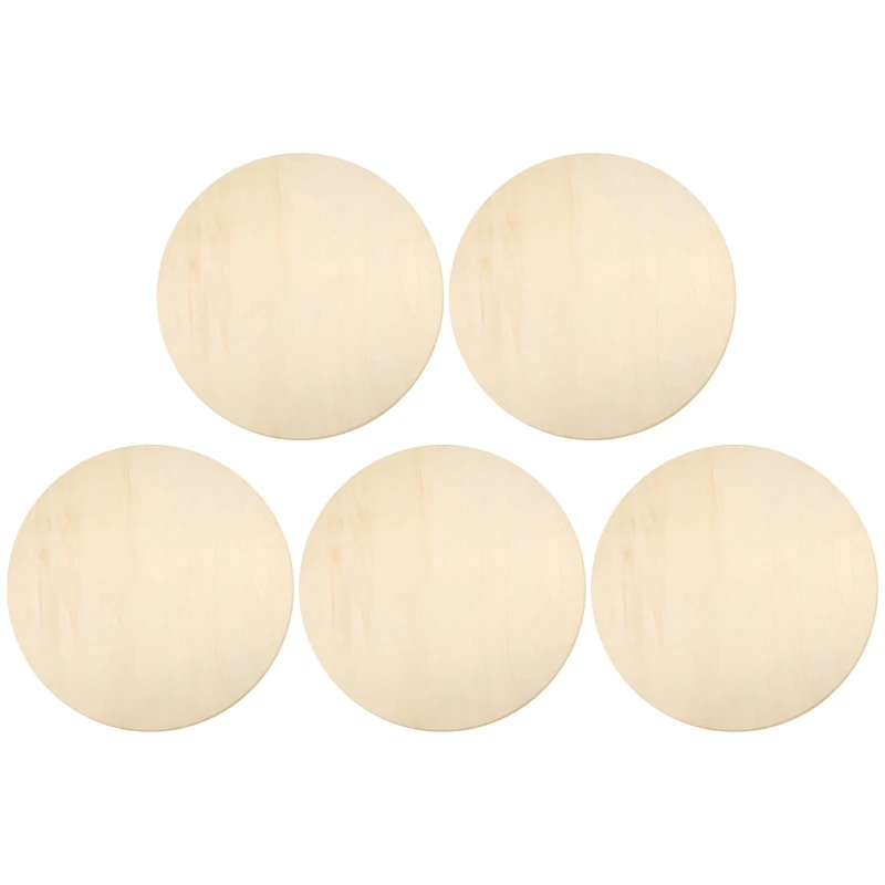 

Новинка, круглые деревянные диски для рукоделия, 5 упаковок, 14 дюймов, деревянные круги, необработанная деревянная табличка для поделок, две...