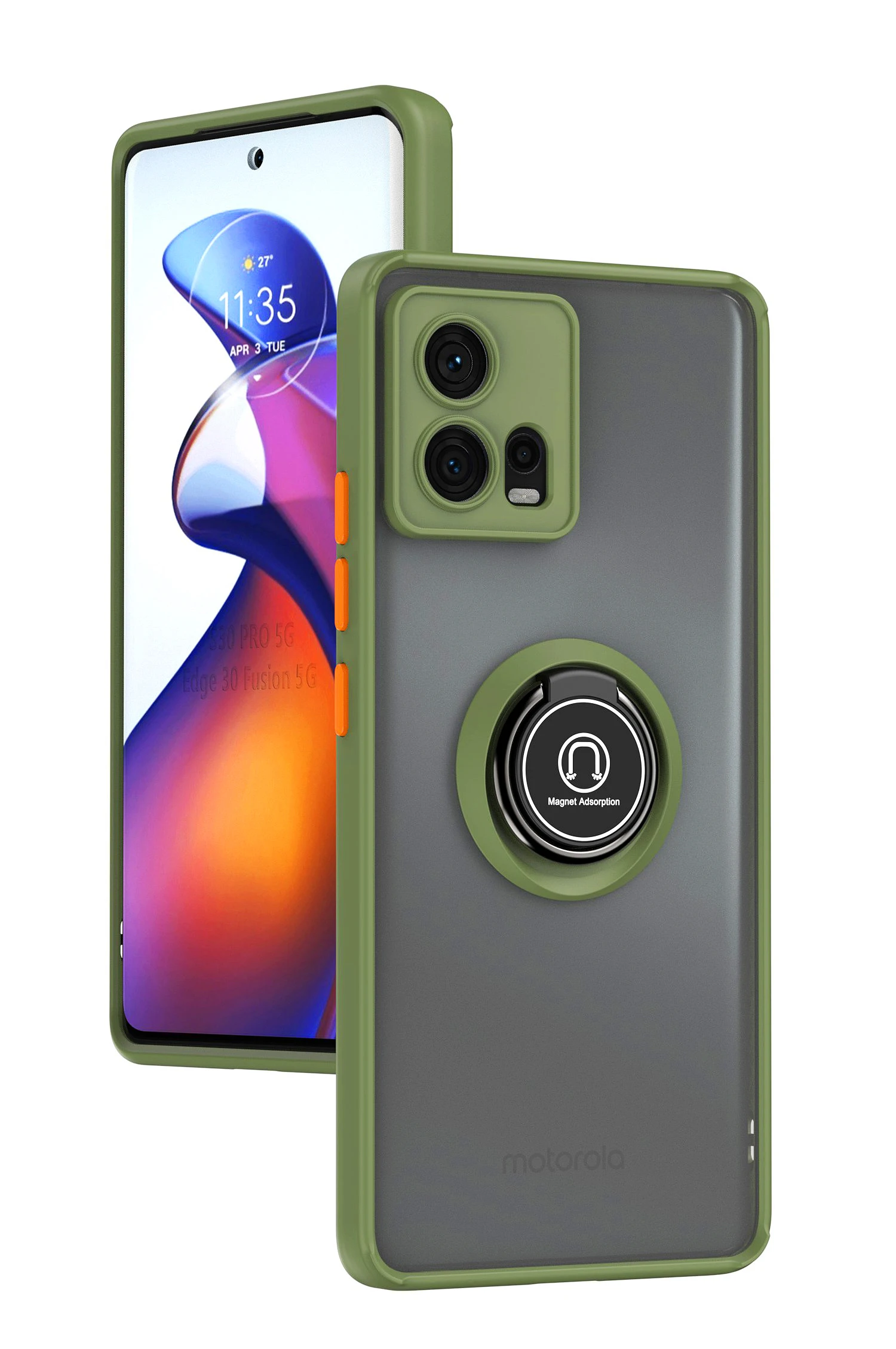 

Car Magnetic Case For Motorola MOTO Edge 30 Fusion Ring Holder Frosted Cover For MOTO S30 X30 Pro Shockproof Bumper Cases Funda