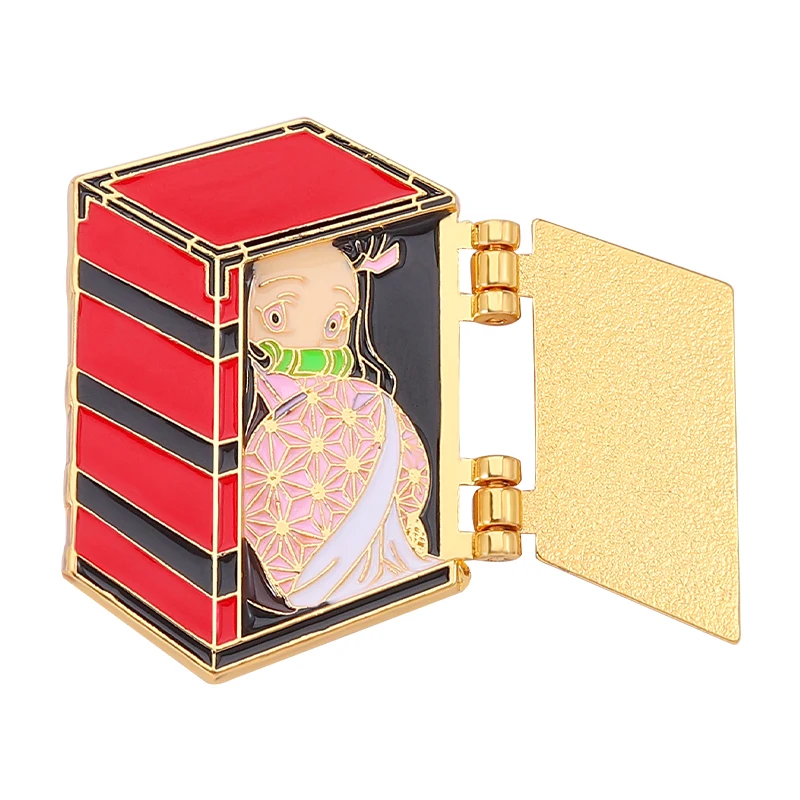 

Demon Slayer Enamel Pin Cartoon Anime Kamado Nezuko Character Brooches Buckle Badges Metal Women Brooch Jewelry Gifts For Fans