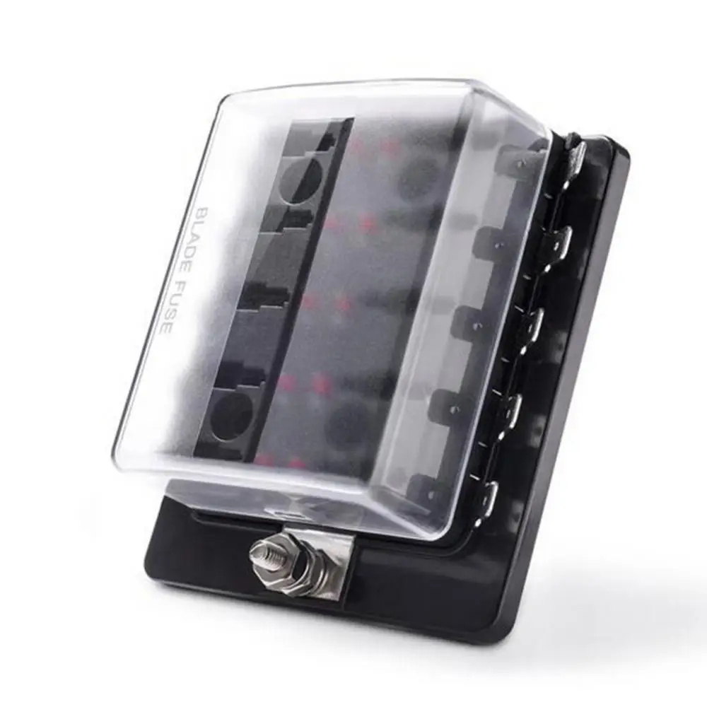 

4/6/10 Circuit Blade Fuse Box Holder with LED Warning Light Car Boat Accessory Auto Replacement Parts Fuses