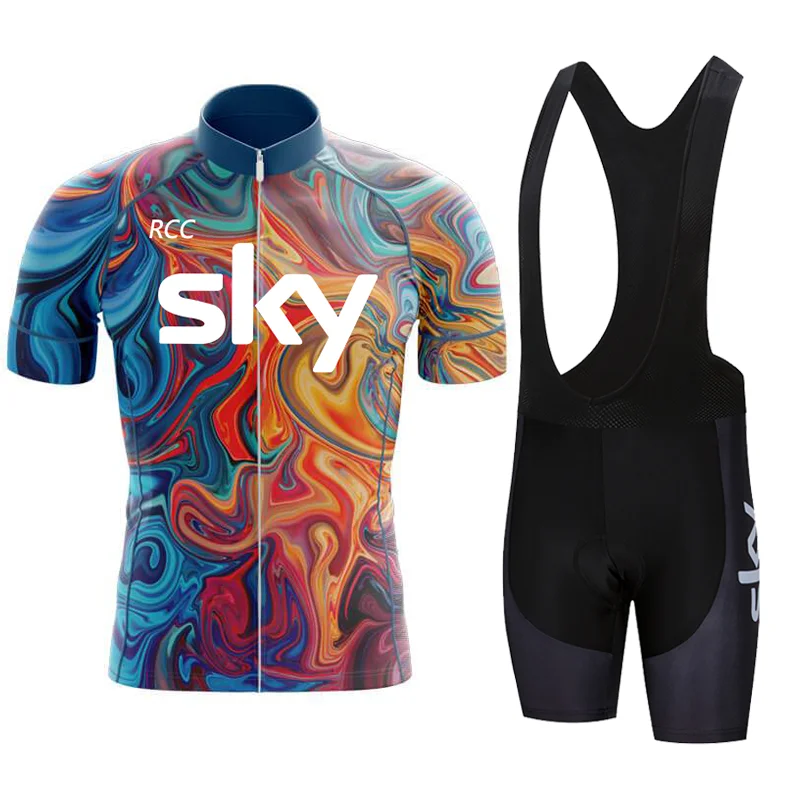 2024 Мужской Летний Комплект Велосипедного Трикотажа RCC SKY Дышащая Рубашка Для