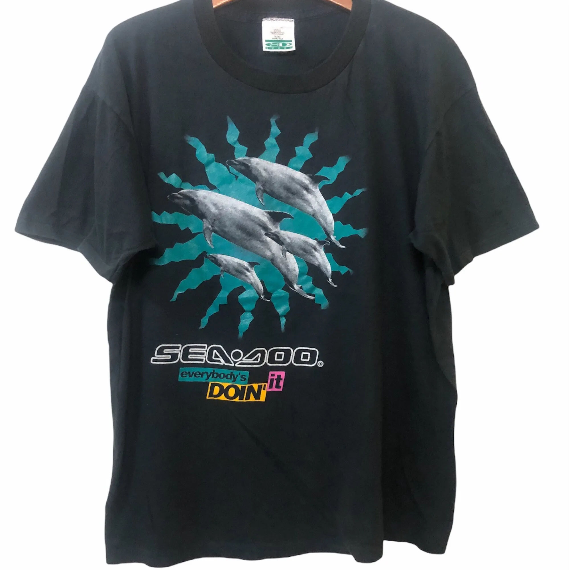 Винтажная Футболка Seadoo 90a размер XL с длинным или коротким рукавом
