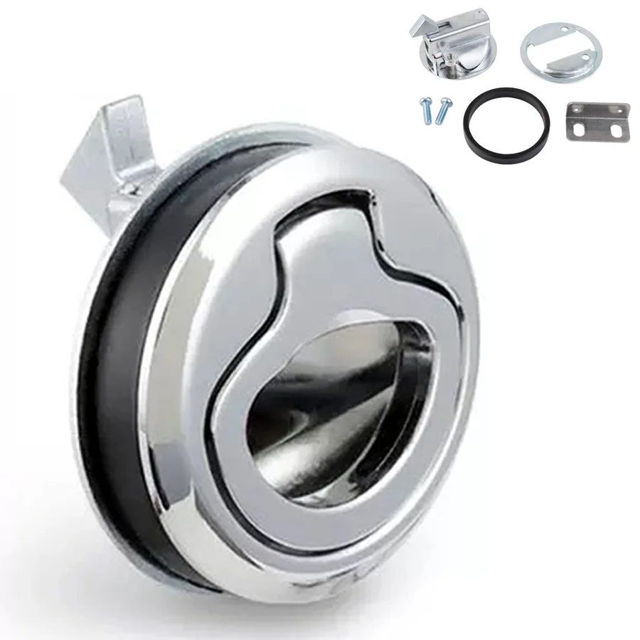 

Marine Round Slam Hatch Latch Flush Pull Latch Zinc Alloy Chrome Finished Lift Handle Deck For RV Marine Boat Hardware