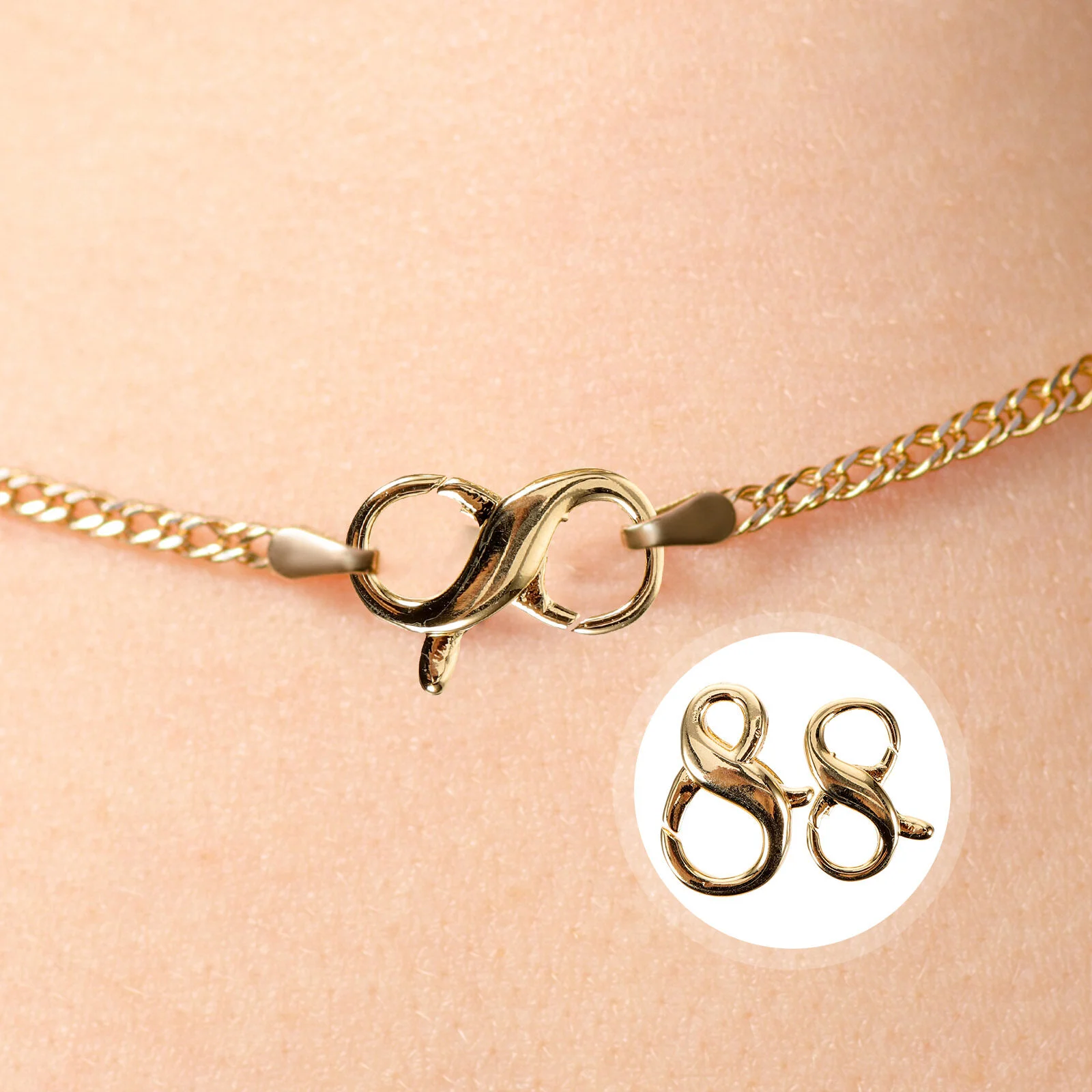 2 Pcs Ring Bracelet Hand Chain Component Lobster Claw Clasps Necklace Making Kit Love Jewelry Copper