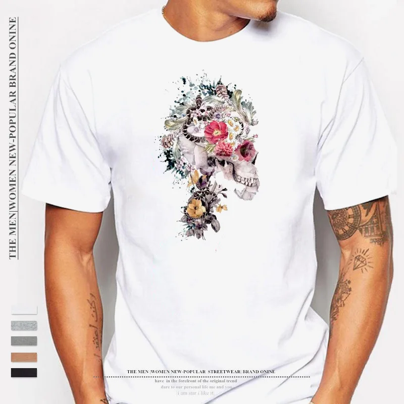 

Men's T-shirt fashion witch skull design print short sleeve casual top fashion girl T-shirt graphic t shirts my body my choice