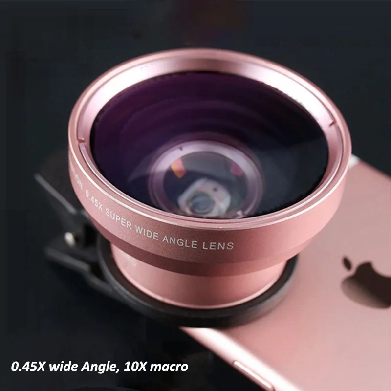 

0.45X Ultra Wide Angle Lens And Macro Lens Mobile Phone Universal Clip HD Wide Angle Lens SLR External Camera Lenses For iPhone