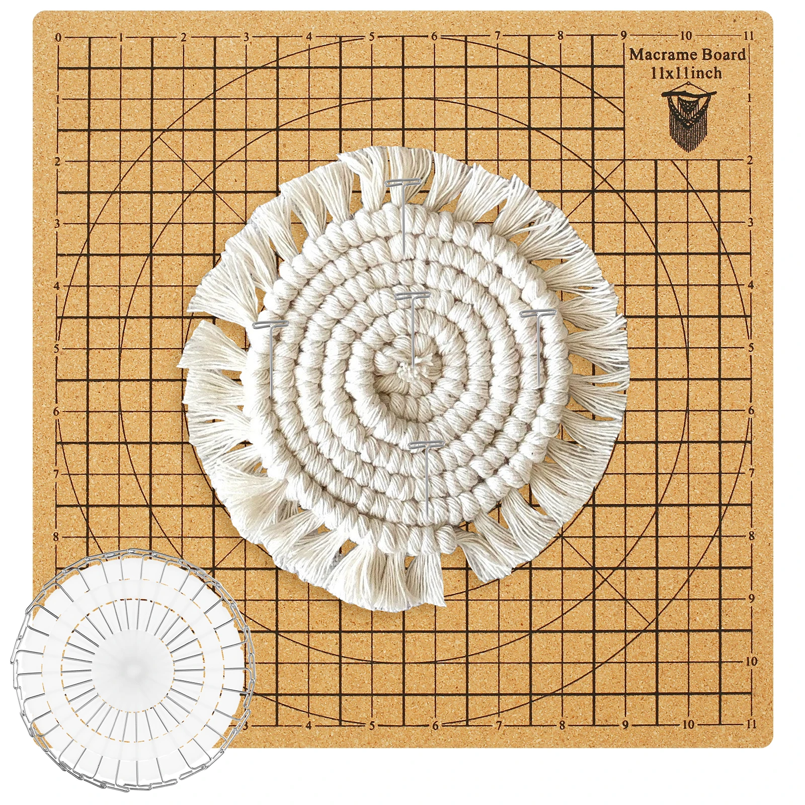 Портативная легкая двусторонняя доска для макраме с 30 Т-образными контактами