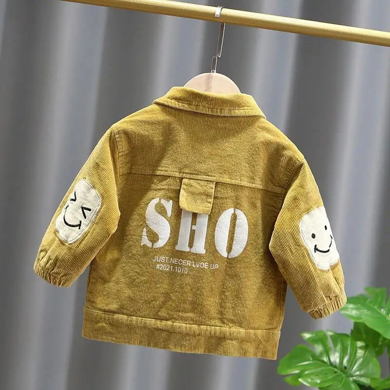 

Kids Denim Jackets for Girls Baby denim print Coats Letter Child Kids boys Outwear Jackets 2-6T Spring and Autumn corduroy coat