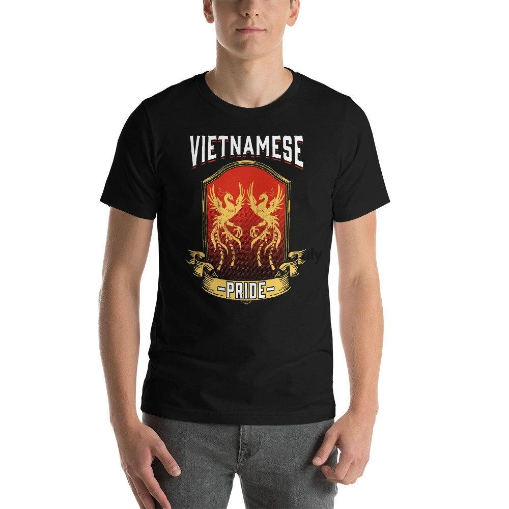 

TX Vietnamese Pride T Shirt Mens Vietnam Mythical Creature Golden Phoenix Shirt for Men Proud Vietnamese T Shirts Vietnam