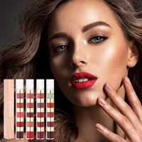 5 colorsset velvet matte lipstick waterproof nude lip gloss long lasting lip rouge non stick cup lip tint cosmetic makeup tools