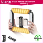 Ulanzi U200 аккумуляторная смартфон киносъемок с функцией непрерывного изменения вертикальную съемку светодиодный кольцевой светильник светодиодный видео светильник DSLR смартфона ручка Vlog сцепление