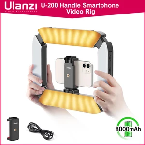 Ulanzi U200 аккумуляторная смартфон киносъемок с функцией непрерывного изменения вертикальную съемку светодиодный кольцевой светильник светодиодный видео светильник DSLR смартфона ручка Vlog сцепление