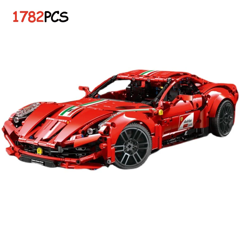 

1782pcs High-Tech T5001 Block Red F12 Sport Car Model Children Education Toy Boy Birthday Gifts