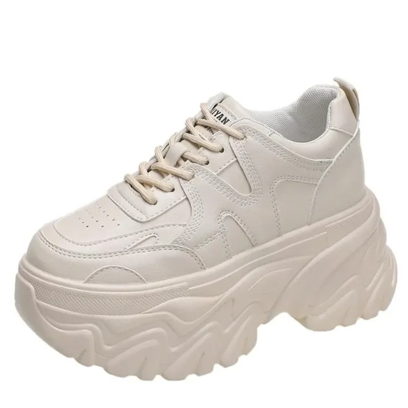 Женские повседневные кожаные туфли на платформе новинка 2024 весенне-осенние