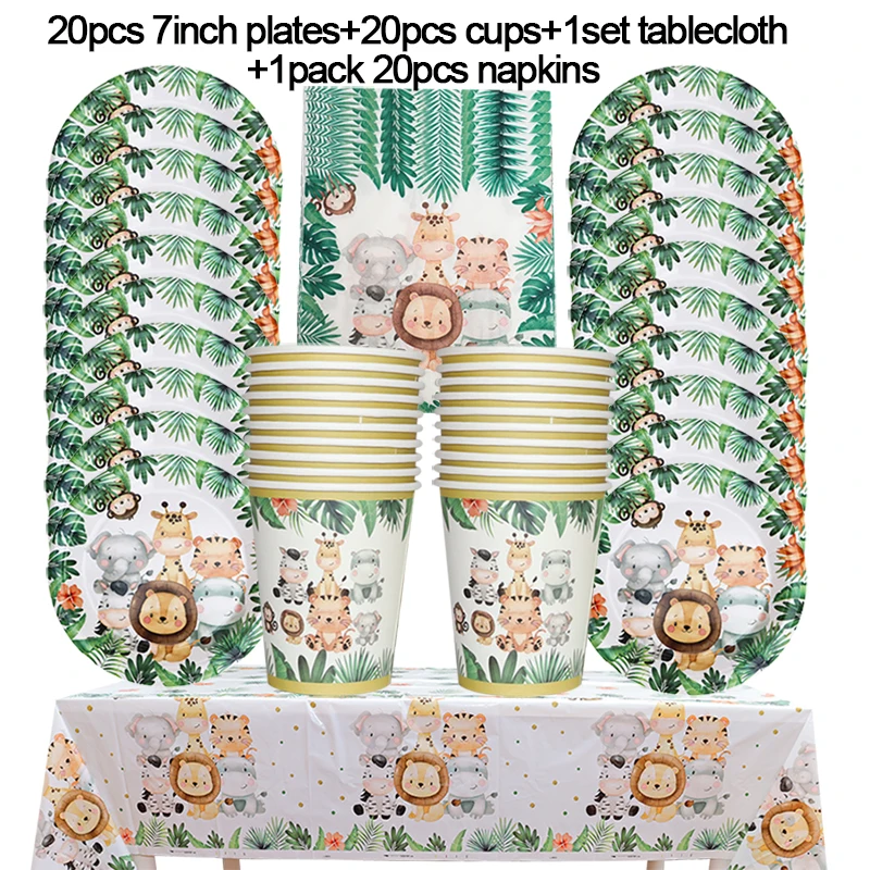 

Одноразовый набор посуды Jungle Birthday Decor для мальчика