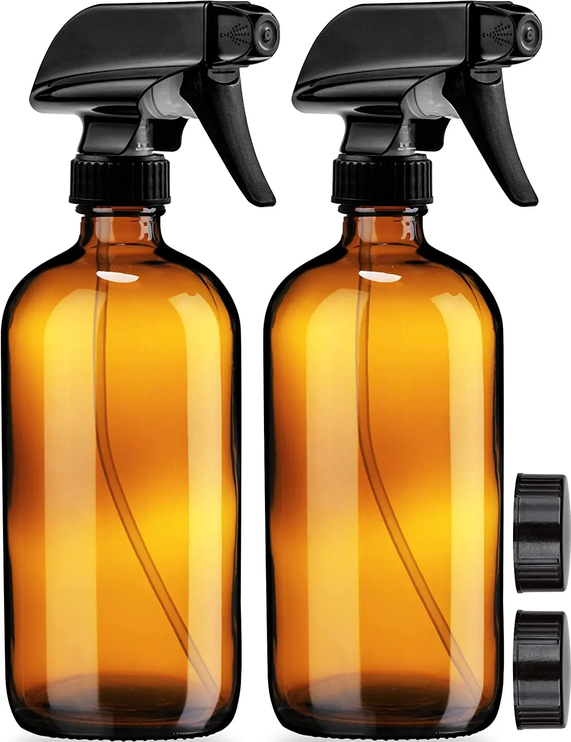 

2pcs Empty Amber Glass Spray Bottles 16oz Bottle for Essential Oils, Gardening, Cleaning Solutions, Plants ,and Hair Misting