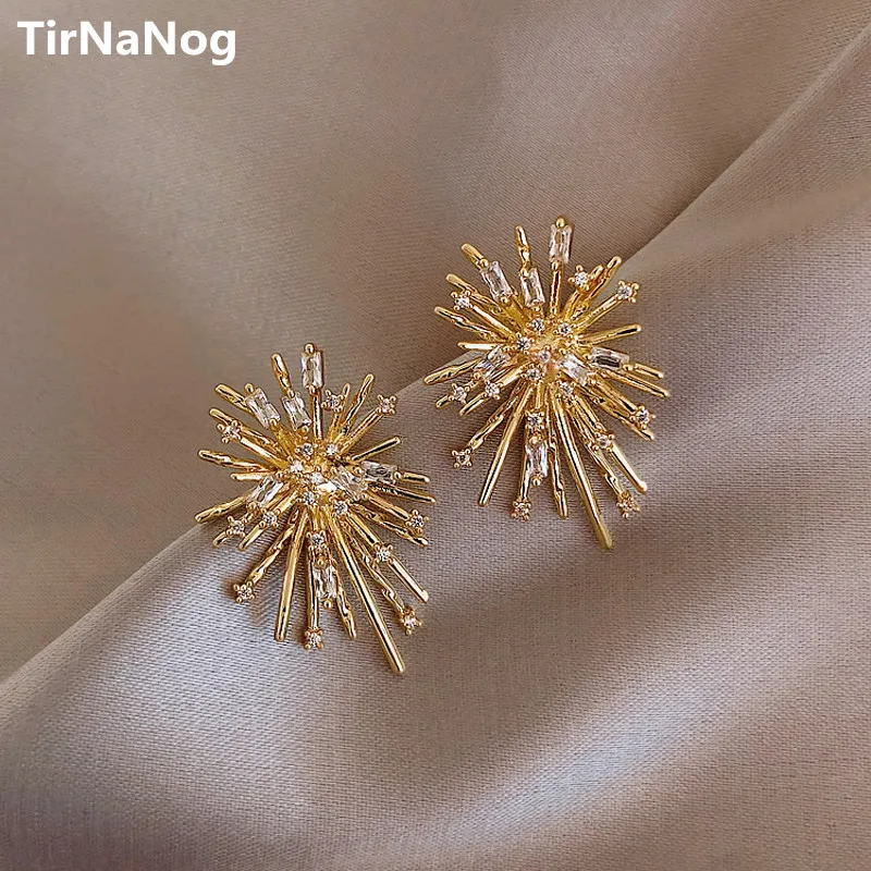 

2022 New South Korea Fashion Classic Luxury Geometrical Irregular Fireworks Stud earrings Women Jewelry Party Unusual Gifts