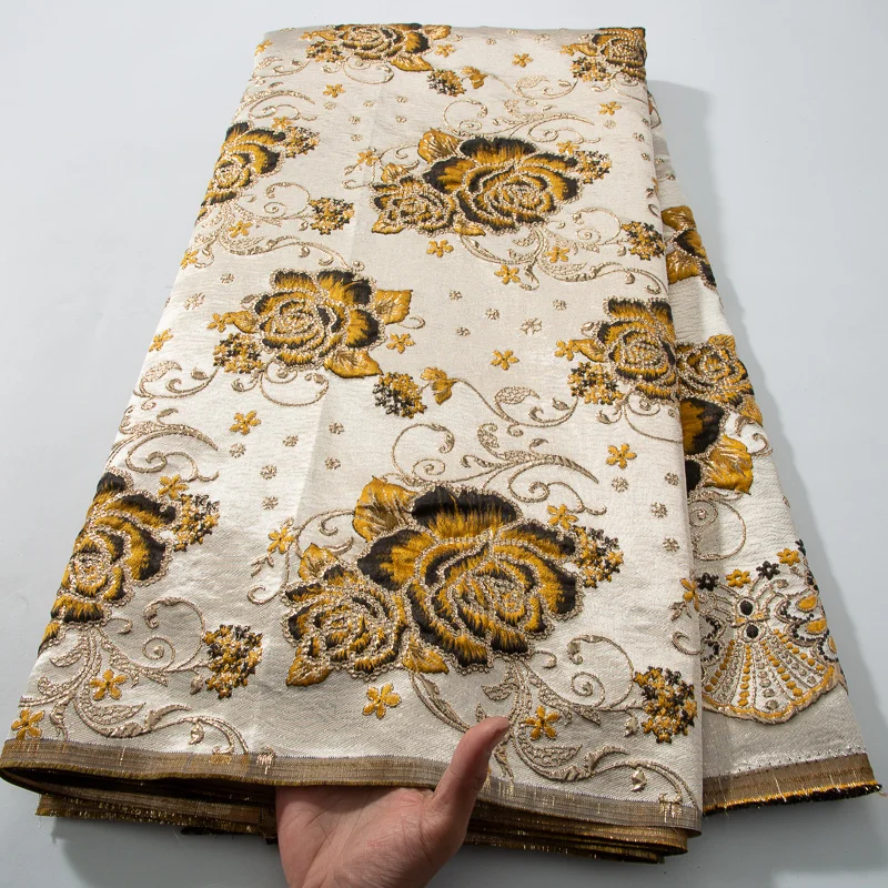 Африканская жаккардовая тюлевая ткань 2024 высокое качество 5 ярдов нигерийская