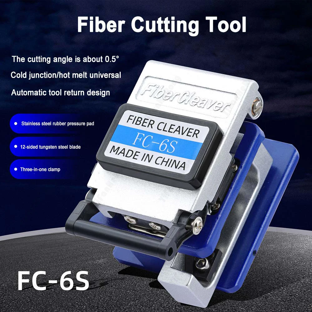 

FC-6S FTTH Optical Fiber Cleaver Metal Body with 12 blades Automatic Tool Return Optic Cable Cold Splicing Tool Cutter