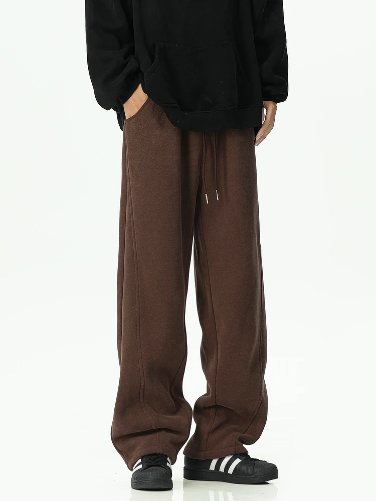 Wukong Goods Зимние утолщенные драпированные спортивные штаны в стиле ретро на