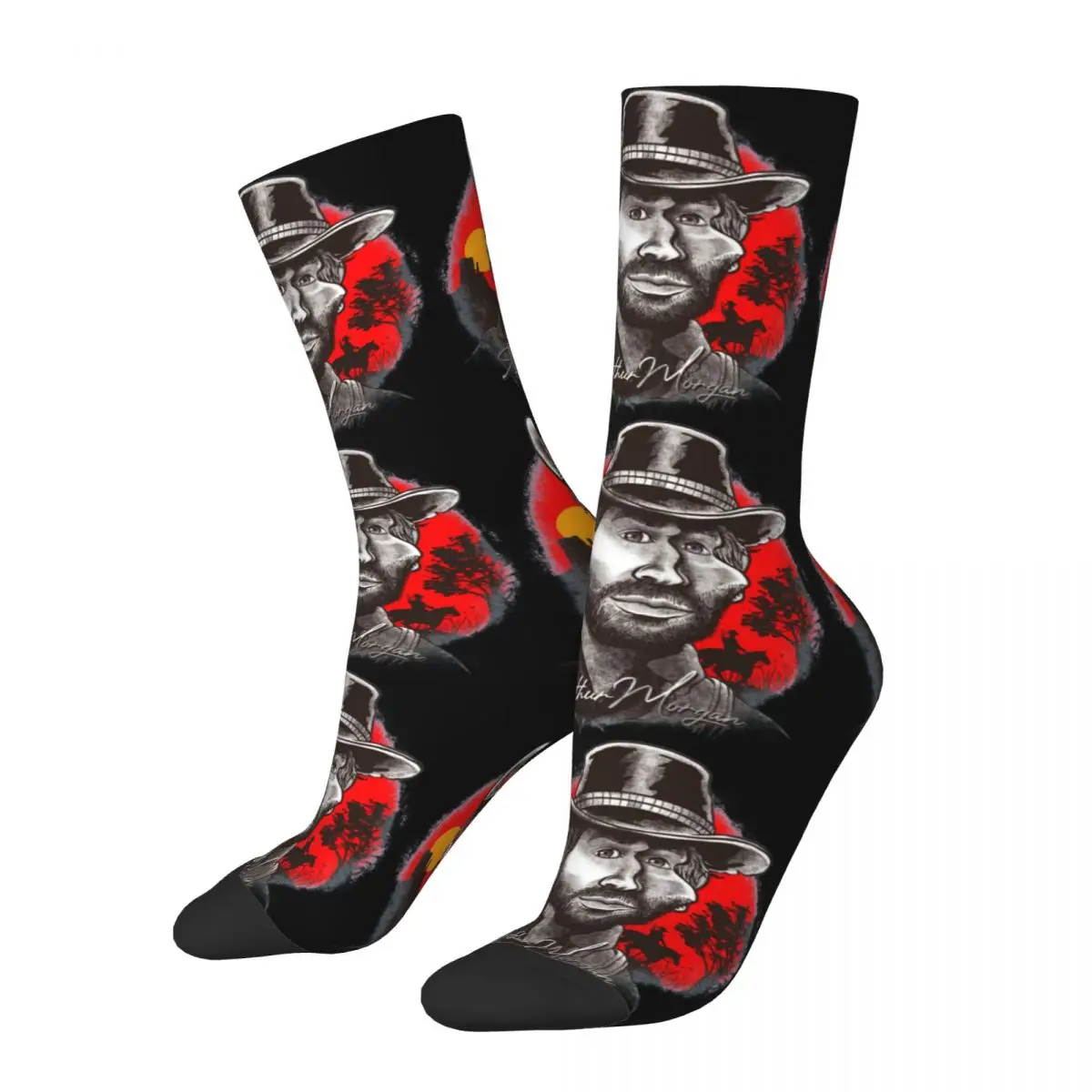 

Funny Compression Sock for Men Red Redemption Hip Hop Vintage Red Dead Redemption Happy Quality Pattern Printed Boys Crew Sock