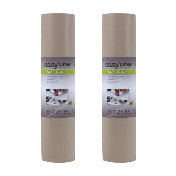 

281878 Solid Grip EasyLiner Shelf Liner - Taupe, 20 in x 22 ft Roll, 2 Rolls