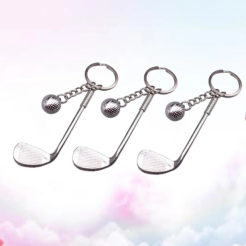 

3 Pcs Club and Keychains Accessory Metal Keyring Souvenirs Pendants Toys for Players Athletes Teammates