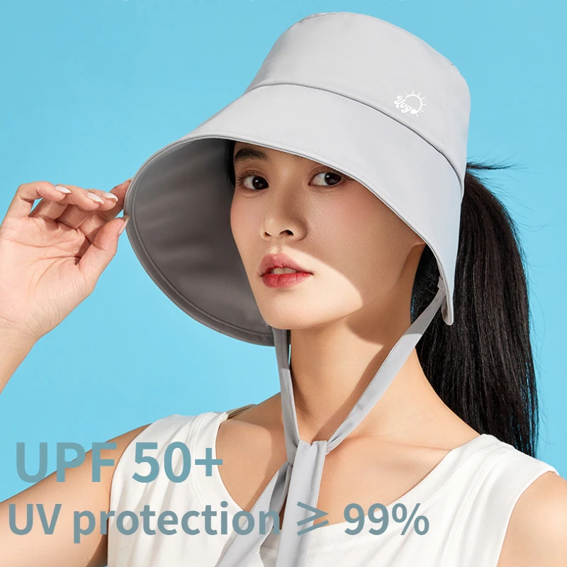 

Summer Sunscreen Hat Women Anti-UV Sunshade Beach Sun Hats Sun Protection UPF50+ Fisherman Hat Lady Wide Brim Bucket Hat