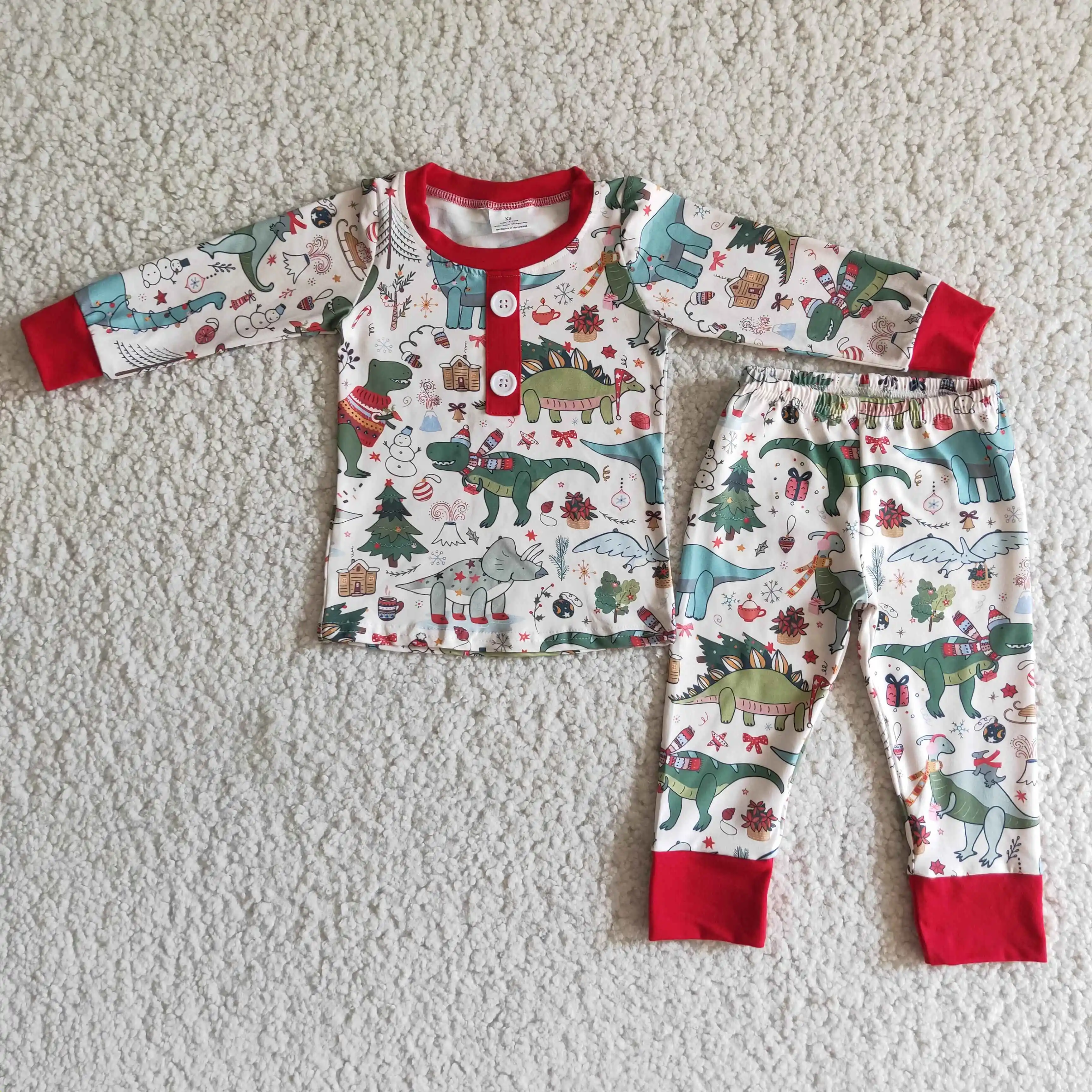 

H​ot Products Wholesale Baby Boys Dinosaur Clothes Children Christmas Outfit Kids Toddler Pajamas Sets