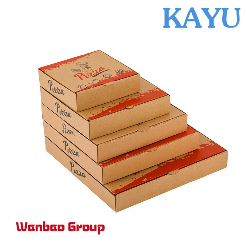 Wholesale Cheap Foldable Corrugated Kraft Paper Food Packing Custom Pizza Box