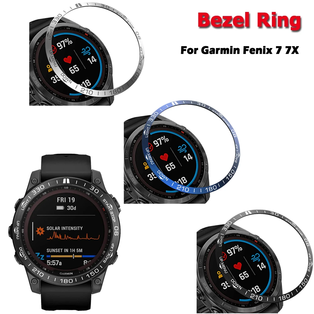 

Защитный чехол с кольцом для Garmin Fenix 7 7X, рамка с кольцом-ободком, чехол с тахиметром, металлические кольца, защита от царапин