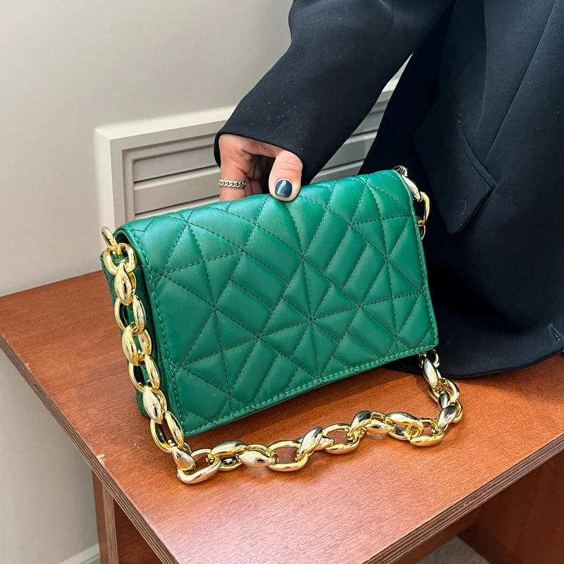 

Fashion High-end Women's Shoulder Bag All-match Chain PU Leather Shopping Bag 2023 New Trend Buckle Handbags Dropshipping