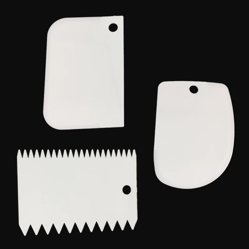 

Baking tool Plastic polygonal serrated scraper DIY cake cream scraper cake mold