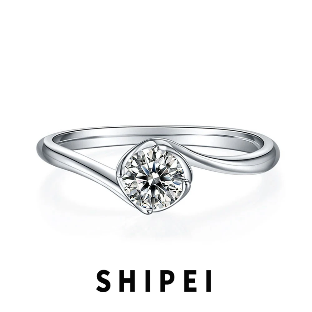 

Женское кольцо с бриллиантом SHIPEI, обручальное кольцо из серебра 100% пробы с муассанитом, 5 мм, 925