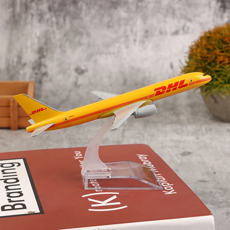 16 см масштаб 1:400 металлическая копия самолета модель из сплава DHL желтая грузовая