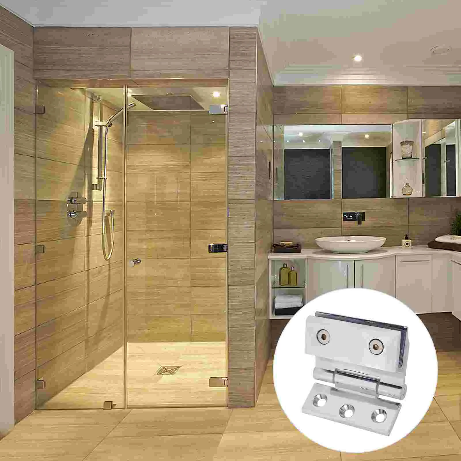 

1 Set Glass Door Hinge Zinc Alloy Hinge Cabinet Door Hinge Kit Flexible Hinge