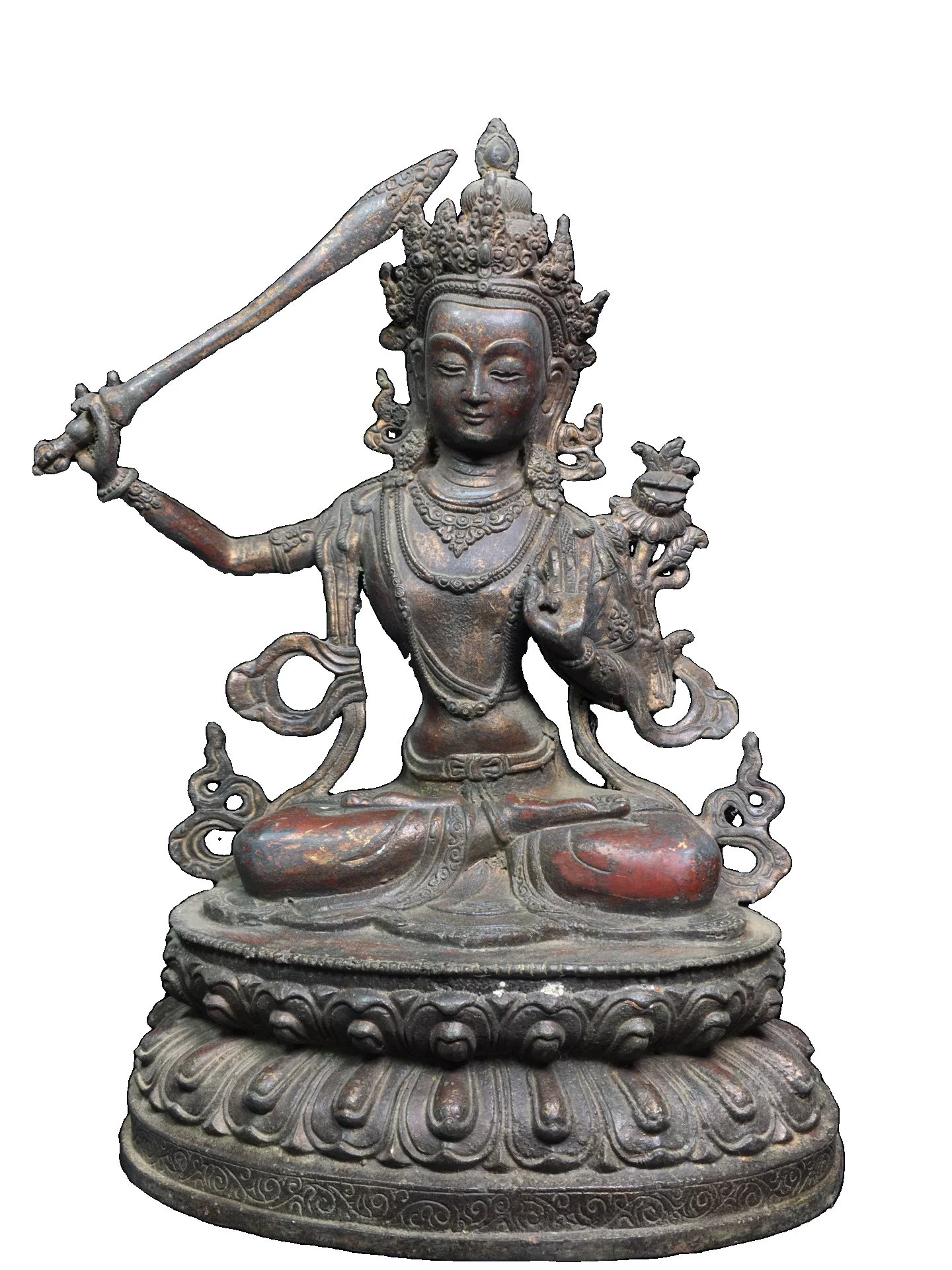 

LAOJUNLU Tibetan Buddhist Bronze Statue Of Doumu Raising A Sword Style 321 Chinese Traditional Style Antiques Fine Art Gifts