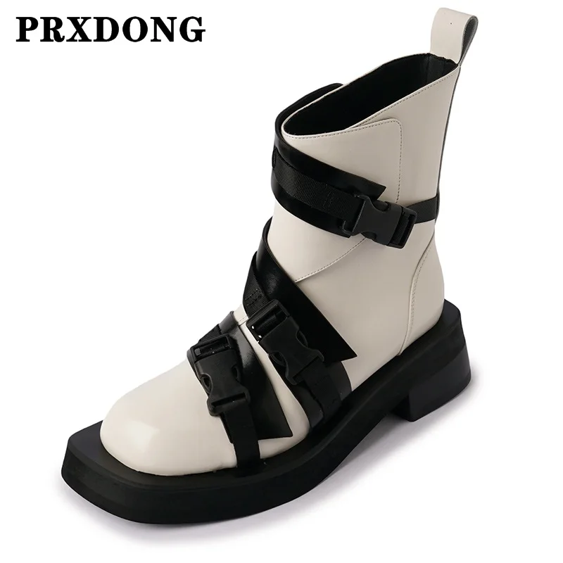 

Женские ботильоны из натуральной кожи, с пряжкой, на осень/зиму