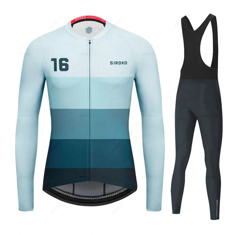 Комплект мужской велоэкипировки 2022 года Team Cycling Jersey Set Autumn Long Sleeve Ropa Ciclismo для велосипедистов MTB и шоссейных велосипедов Maillot on.