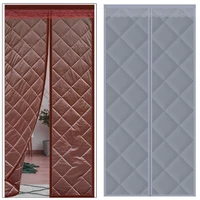 Door Cover Waterproof Winter Door Curtain PU Leather Magnetic Thermal Insulated Door Curtain Thicken Durable Oxford Fabric