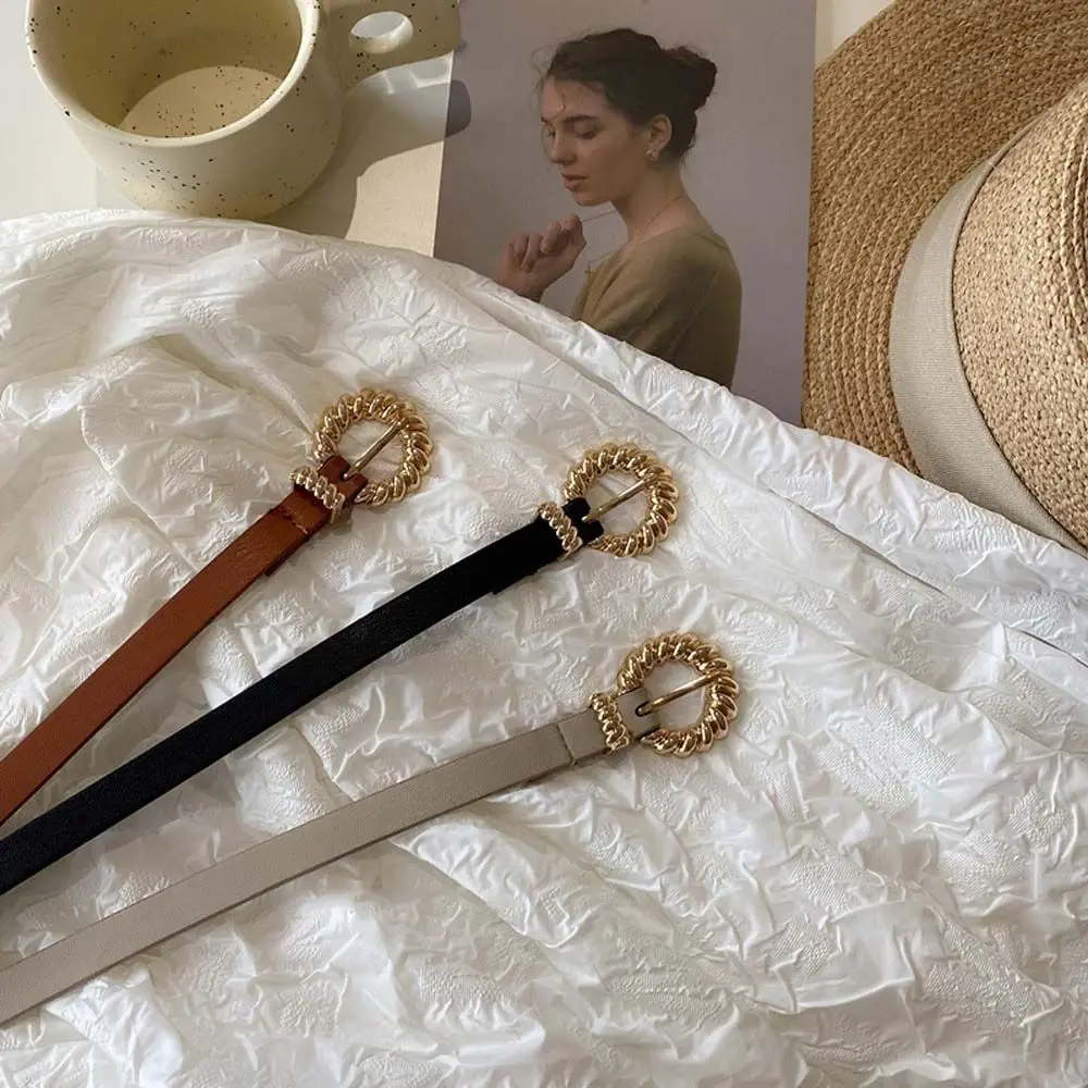 

Украшения для юбки с отверстиями, женские ремни, тонкий пояс, ремни из искусственной кожи, Пряжка из сплава