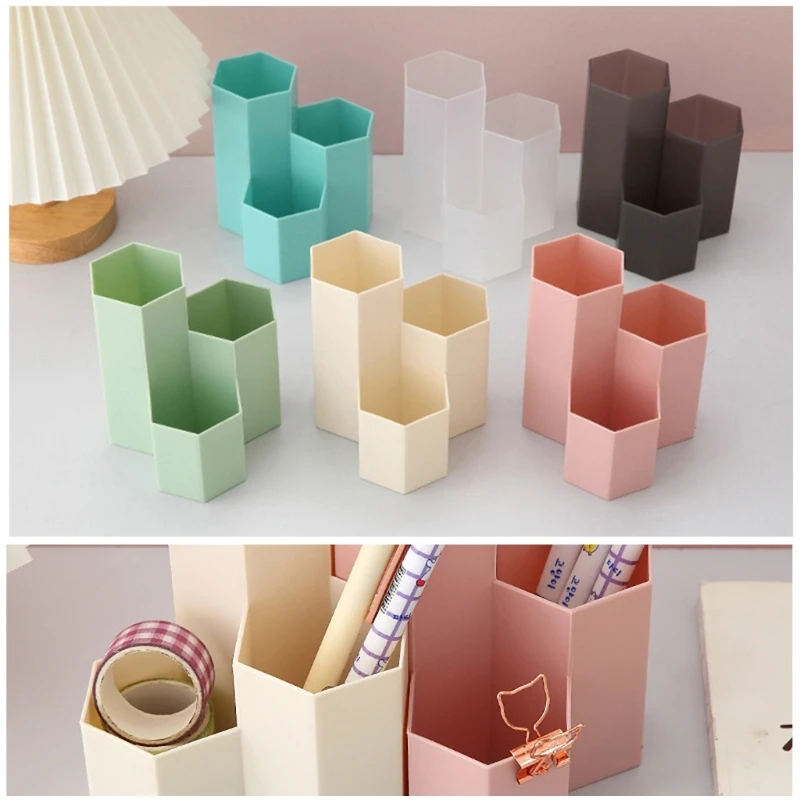 

3 Lattices Cosmetic Storage Box Makeup Brush Bedroom Dormitory Container Holder DropShip