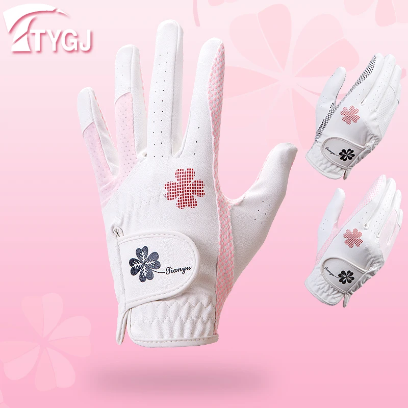 The new golf gloves lady antiskid white fingerless gloves