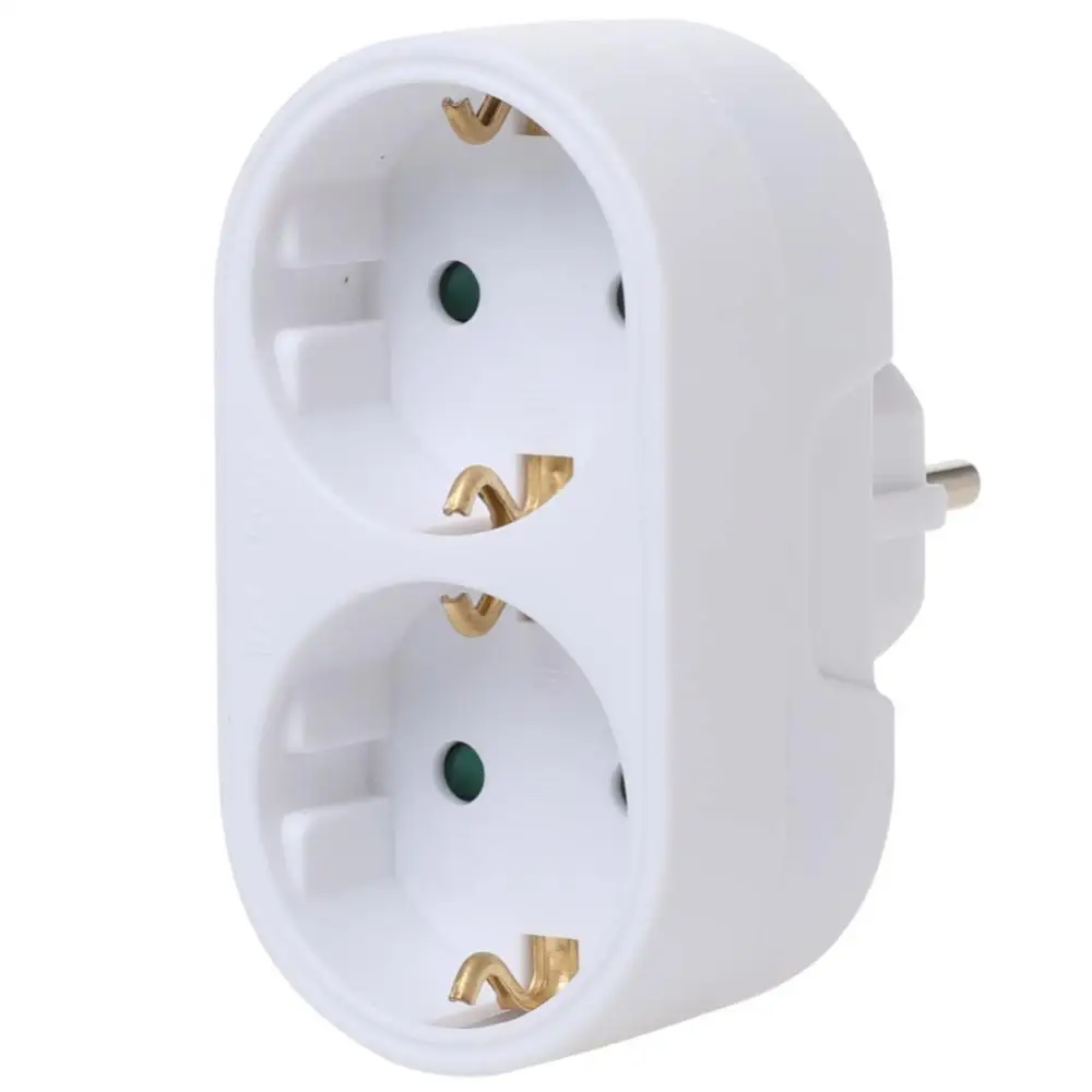 

Multiple European Conversion Plug 1 To 2 Way Socket Adapter EU Standard Power Adapter Socket 16A Travel Plugs AC 110~250V