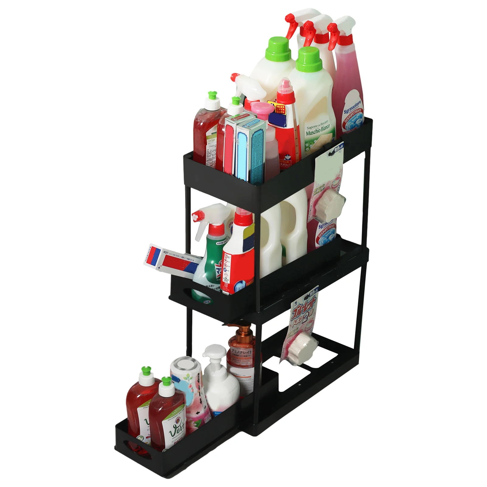 

Sliding Storage Drawer Under Sink Organizer For Cabinet Multi-Tier Under Sink Sliding Storage Drawer Vanity Toilet Bathroom