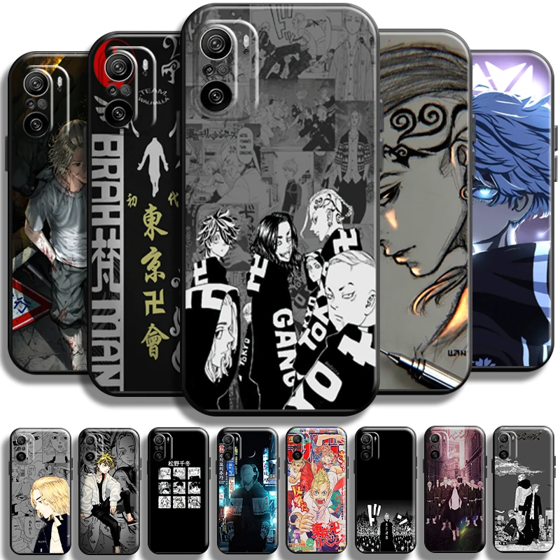 

Anime Tokyo Revengers For Xiaomi Redmi K40 K40 Pro K40 Gaming Phone Case Back Coque Black Funda TPU Soft Shockproof Shell