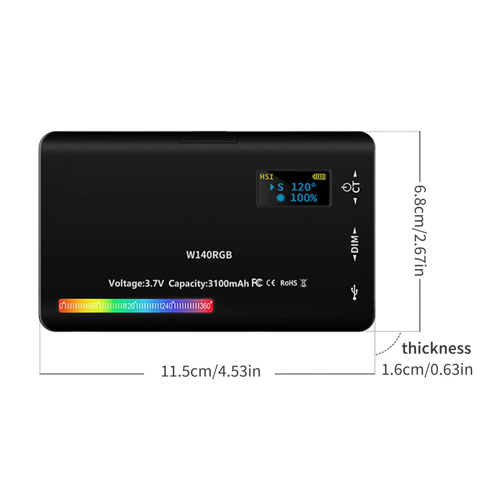 Фотография заполнясветильник панель W140 RGB светильник ПА для видео 2500-9000K