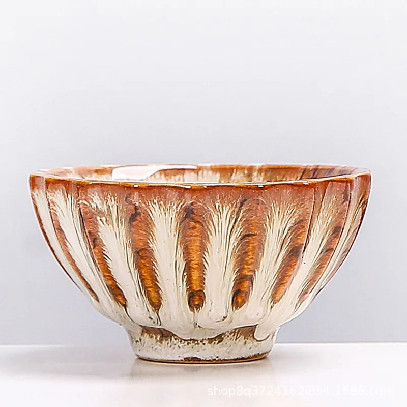 

Kiln-built Kung Fu tea set single cup inlaid silver ceramic tea cup Tianmu tea cup master cup tea cup personal silver cup